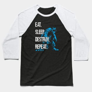 GAMERA '96 - Eat Sleep Destroy Repeat Baseball T-Shirt